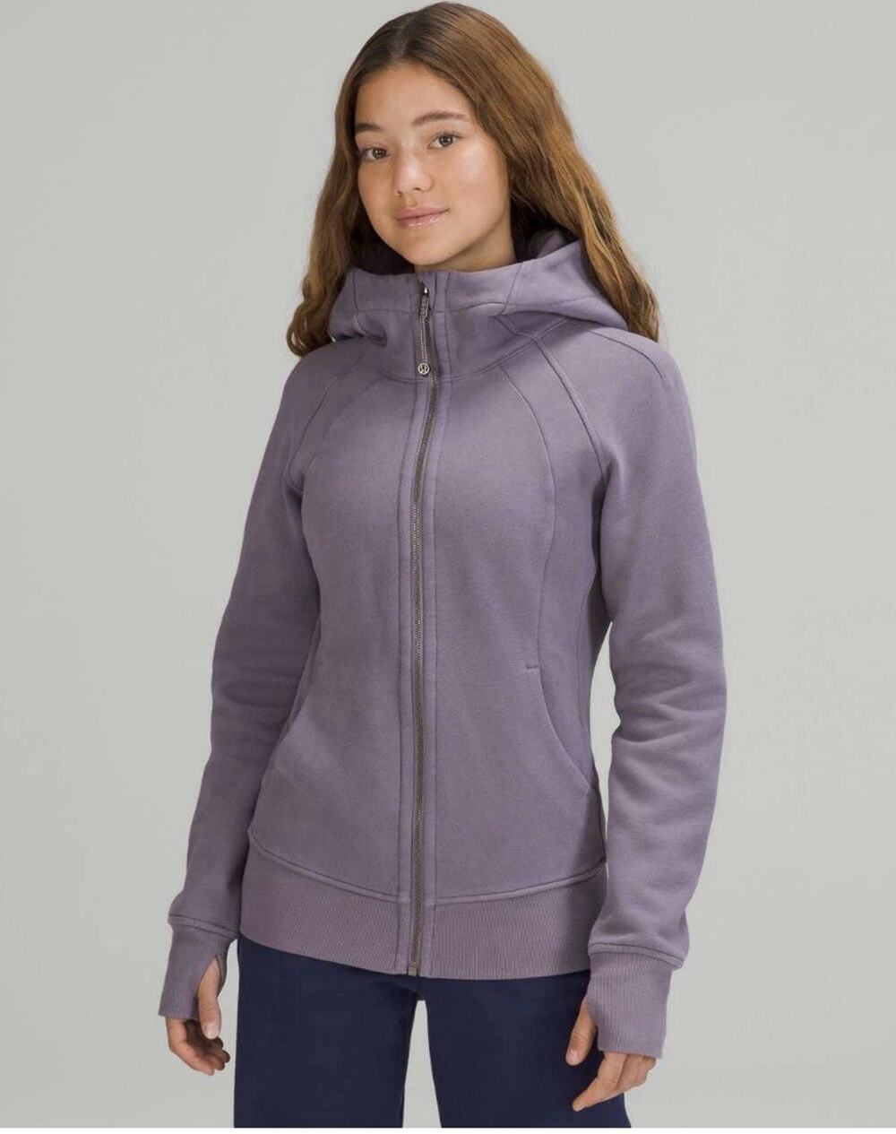 Lululemon Scuba Full Zip Hoodie Women’s Size 8 Purple Sweatshirt Thumbholes